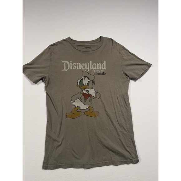 Disney Other - Disneyland Donald Duck T Shirt Olive Green Size Medium Short Sleeve Disney Parks